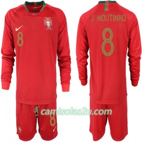 Camisolas de Futebol Portugal J. MOUTINHO 8 Criança Equipamento Principal Copa do Mundo 2018 Manga Comprida